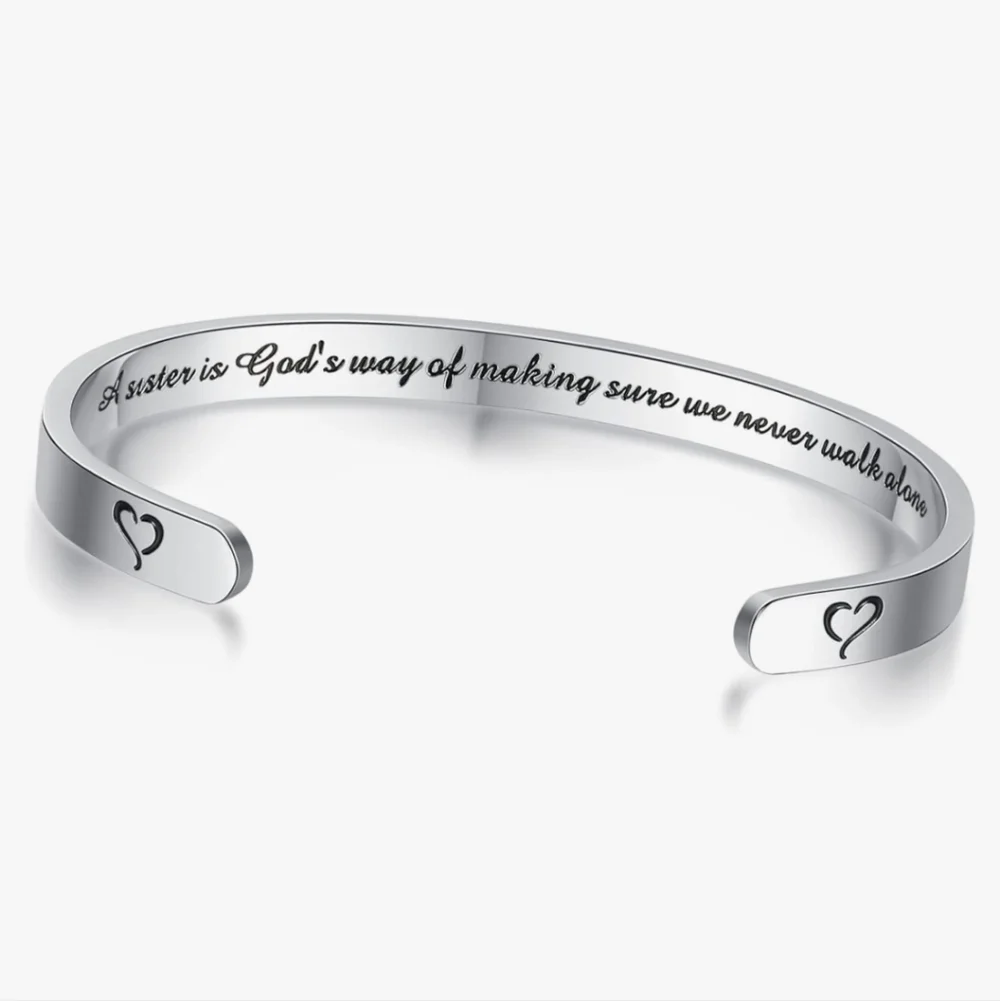 Silver Heart Engraved Bracelet